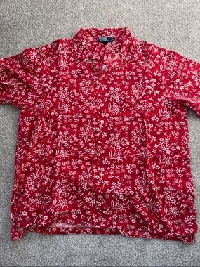 Ralph Lauren Red Polo with White Floral Print